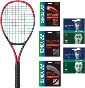 Yonex VCore 100 7th Gen Tennis Racquet (Scarlet) - Strung with Your Choice of 125-Gauge String