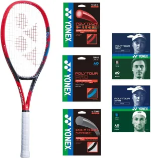 Yonex VCore 100L 7th Gen Tennis Racquet (Scarlet) - Strung with Your Choice of 125-Gauge String