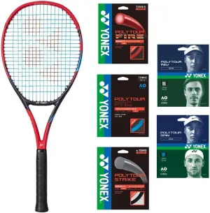 Yonex VCore 95 7th Gen Tennis Racquet (Scarlet) - Strung with Your Choice of 125-Gauge String