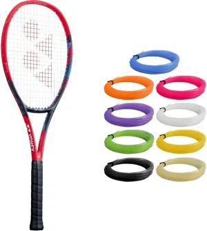 Yonex VCORE 95 Scarlet 7th Gen Performance Tennis Racquet - Strung with Synthetic Gut Racket String in Your Choice of Colors - Precise Spin & Remarkable Control