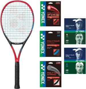 Yonex VCore 98 7th Gen Tennis Racquet (Scarlet) Strung with Your Choice of 125-Gauge String