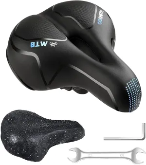 YOUNGDO Bike Seat, Bicycle Saddle Comfortable Soft Wide Road Bike Gel Saddles,Breathable Mountain Bike Seat,Suitable for MTB Mountain Bike,Folding Bike,Road Bike,Spinning Bike, Exercise Bikes