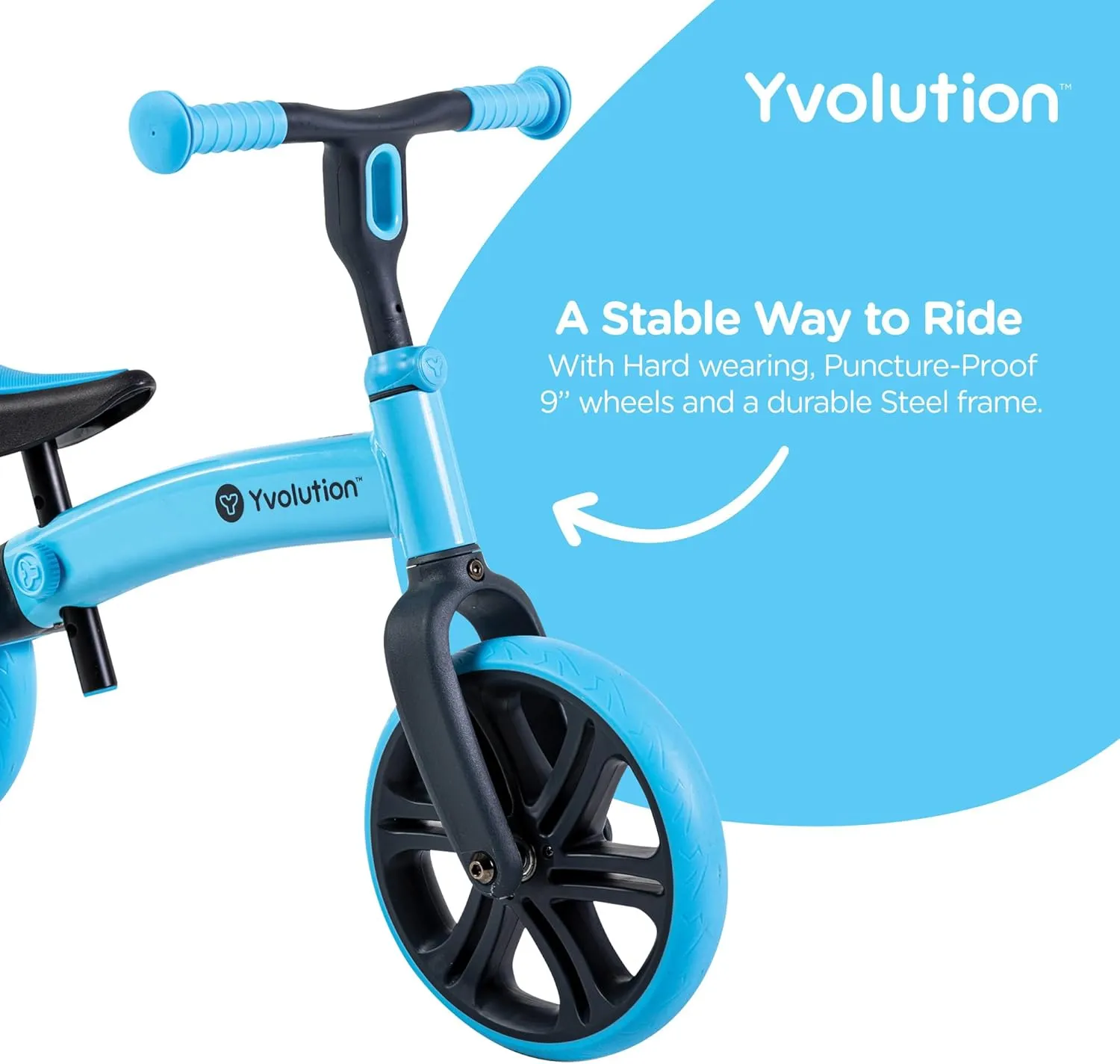 Yvolution Y Velo Junior Toddler Balance Bike | 9 Inch Wheel No-Pedal Training Bike for Kids Age 18 Months to 3 Years