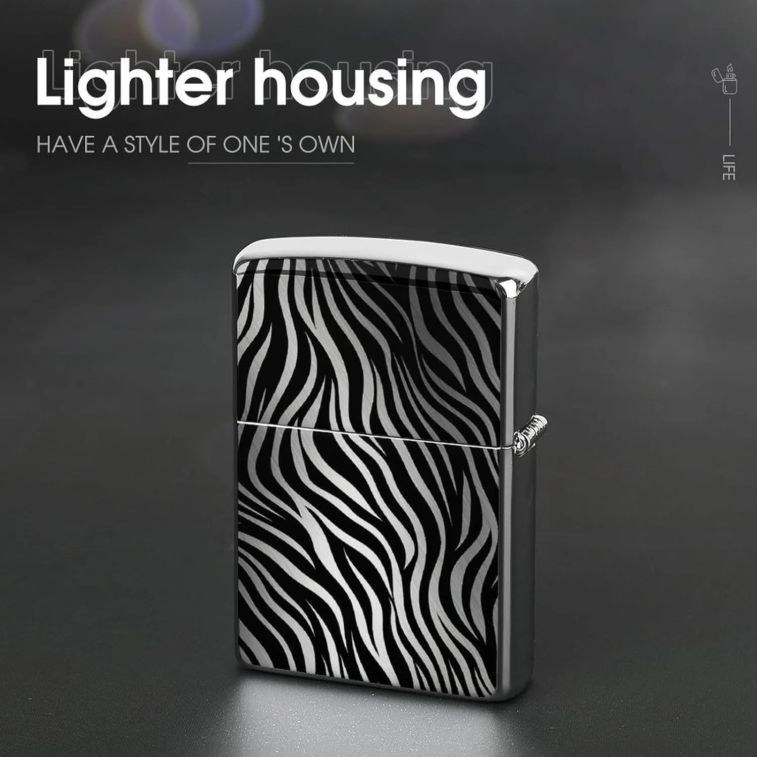 Zebra PrintLighter Case Waterproof Lighter Sleeve Lighters Protective Cover with Graffiti Design