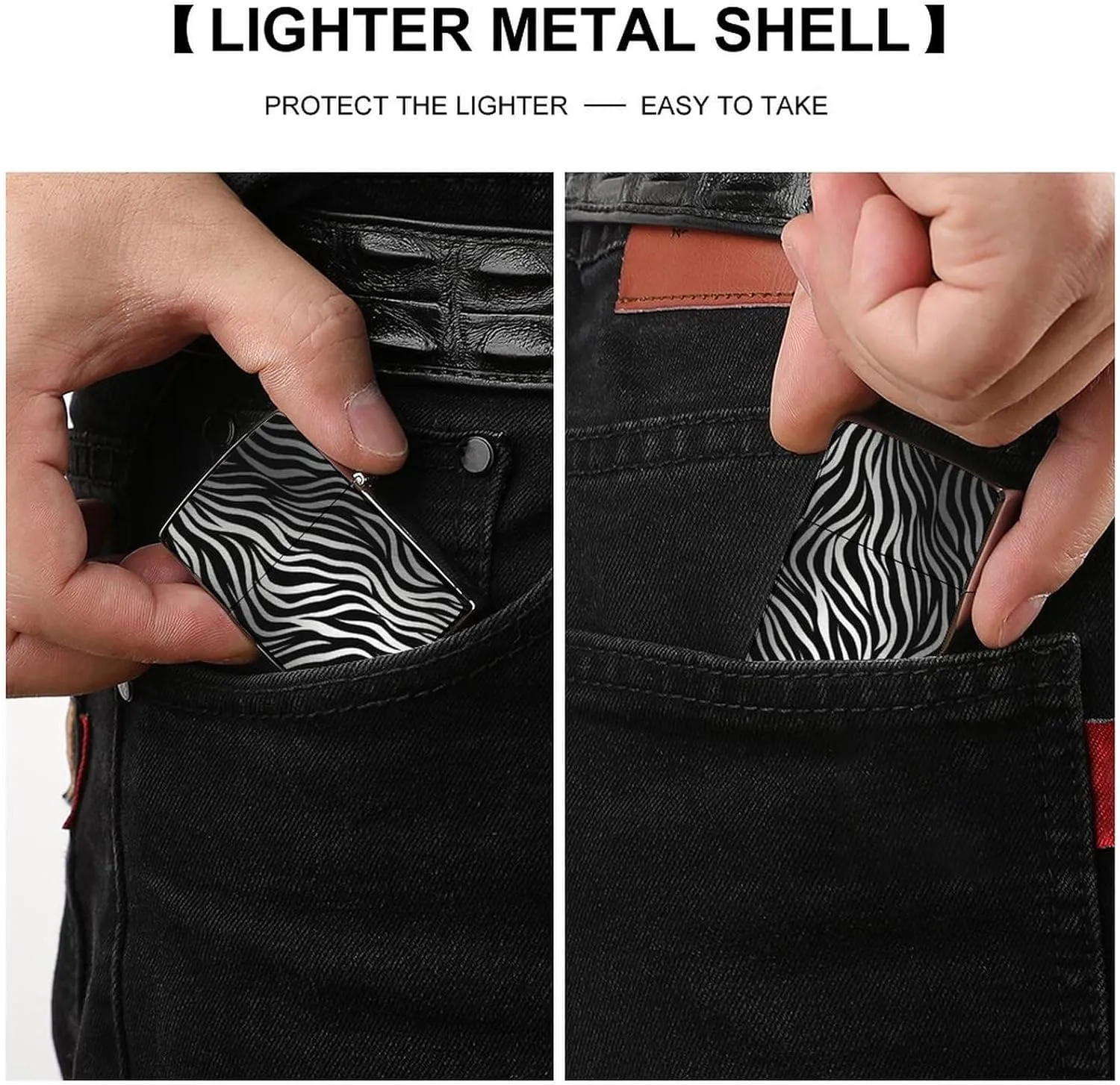 Zebra PrintLighter Case Waterproof Lighter Sleeve Lighters Protective Cover with Graffiti Design