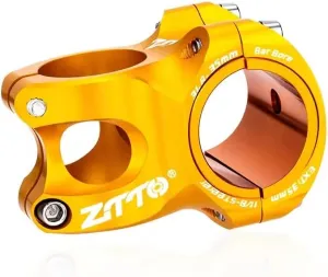 ZTTO Bike Stem 50mm CNC 35mm 31.8mm Handlebar with Gasket, Durable Ultralight 0 Degree Bicycle Handlebar Stem with Bike Headset Cover, MTB Stem DH AM Enduro 28.6mm (35mm Golden)